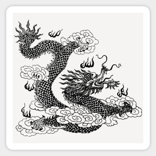 Vintage Asian Dragon Sticker